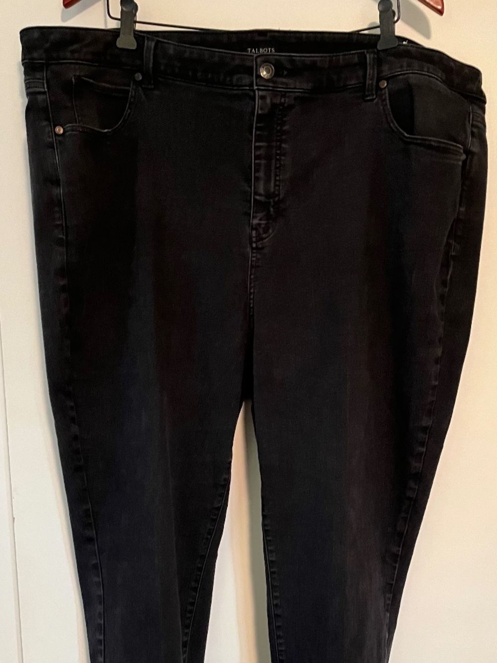 Talbots 24W Black Straight Leg Jeans Womens Plus Size Stretch Denim